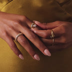 Sculptural Solitaire Ring Set