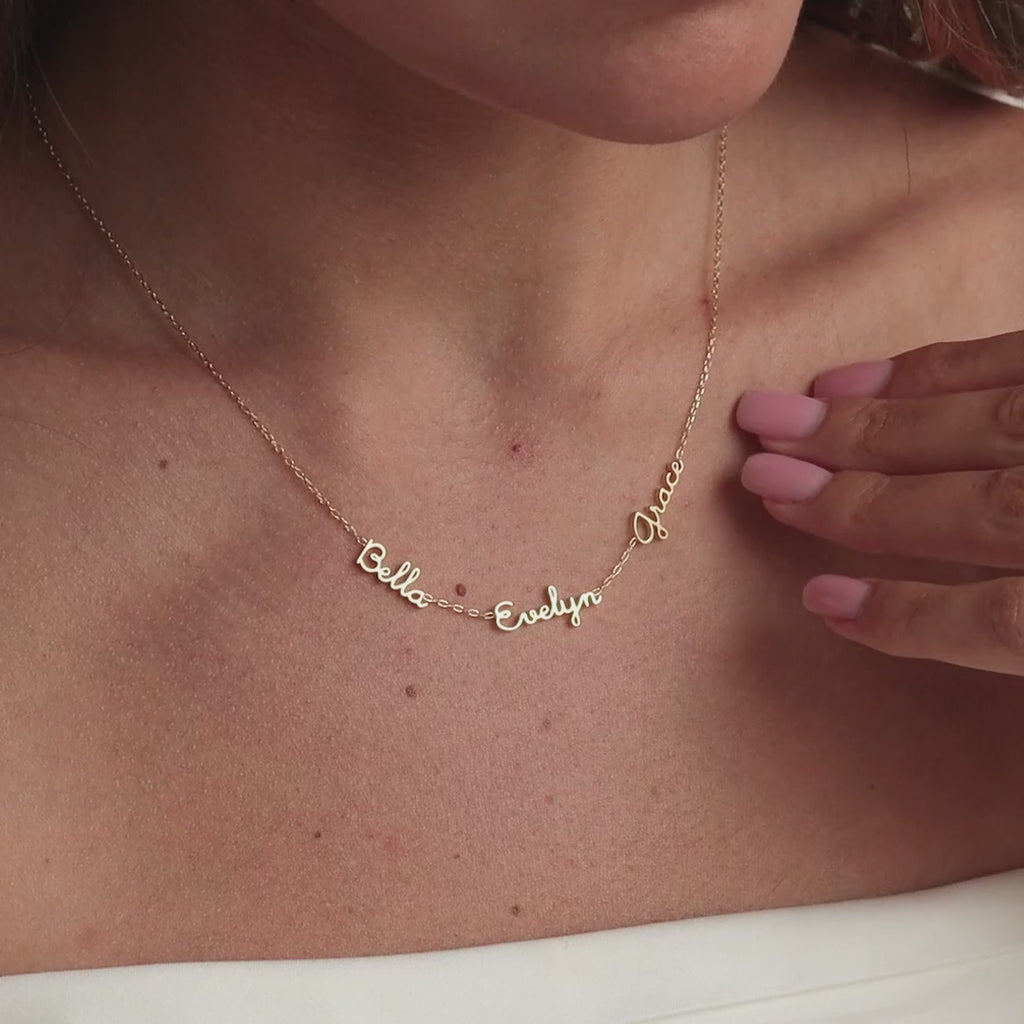 Dainty Tiny Multiple Name Necklace