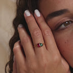 Toi et Moi Birthstone Ring in 18K Gold
