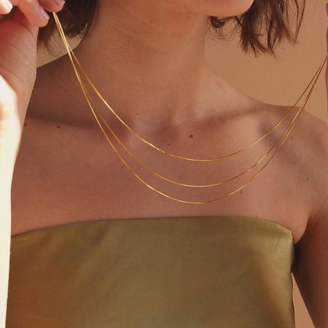 Collar de cadena de triple caja