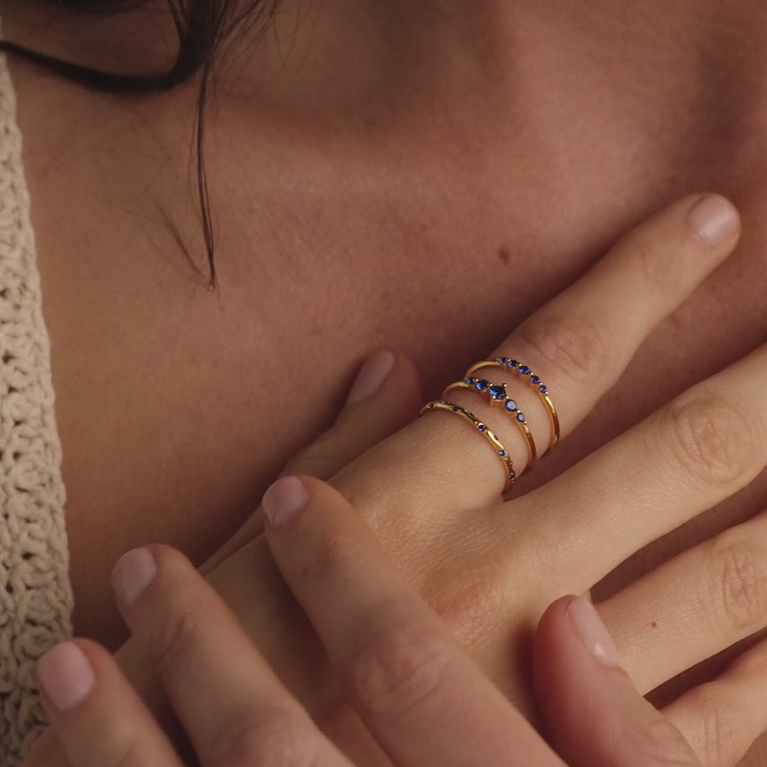 Sapphire Stacking Ring Set in 18K Gold