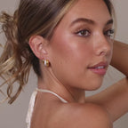 Duo Mixed Metal Pave Huggies