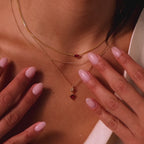 Garnet Heart Knot Necklace