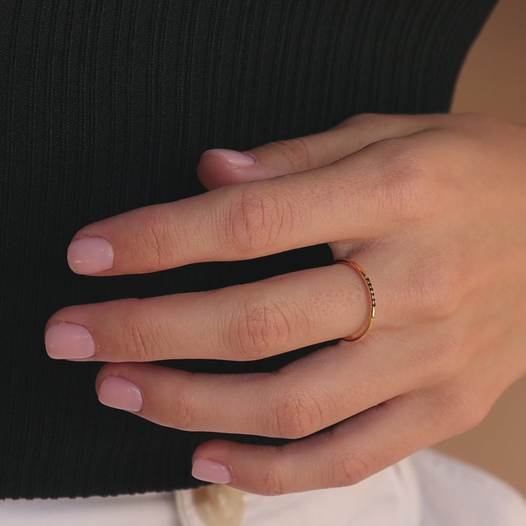 Black Abyss Ring Set in 18K Gold