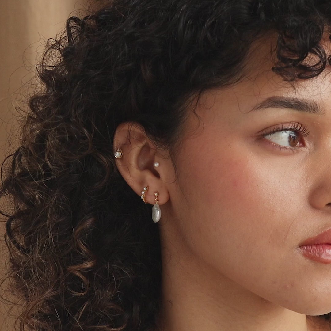 Boucles d'oreilles pendantes en perles rondes