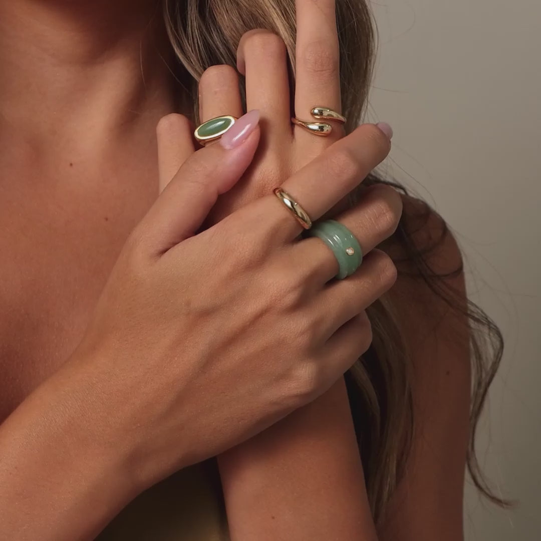 Sculpted Jade & Opal Band