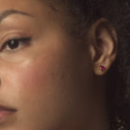 Ruby Heart Studs