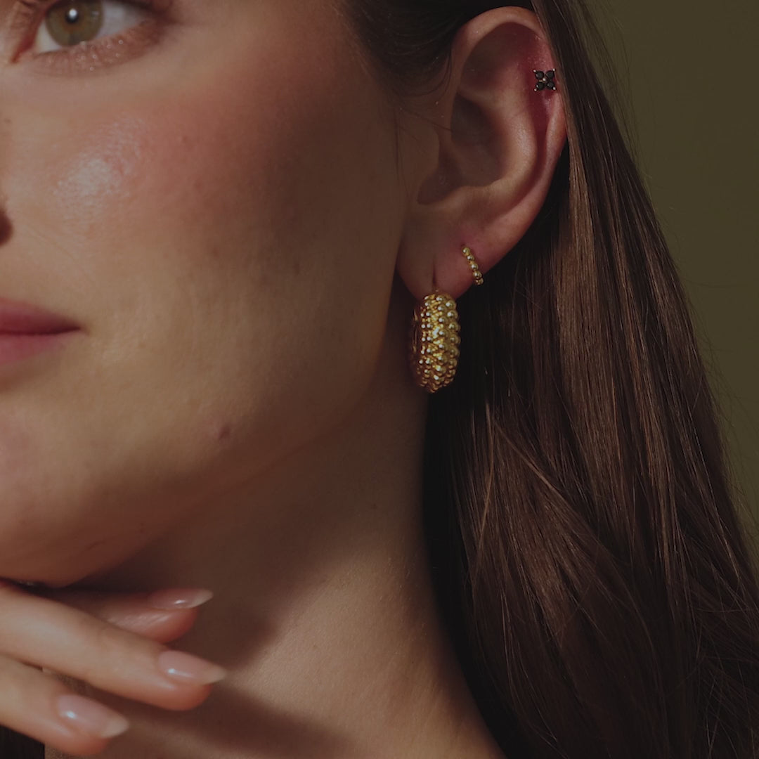 Beaded Dome Hoops