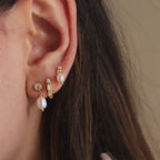 Moonstone Pearl Drop Earrings