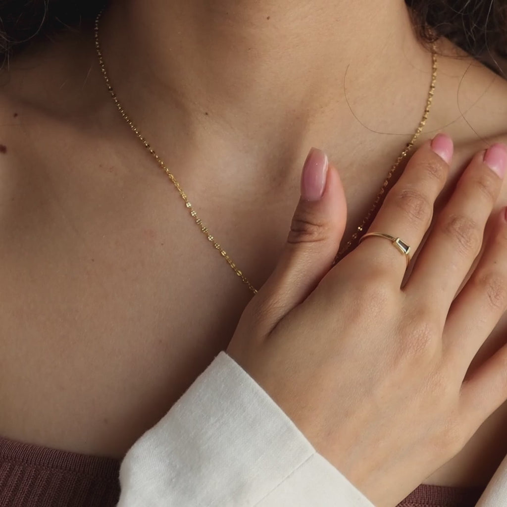 Tapered Baguette Birthstone Necklace