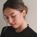 Pave Onyx Drop Huggies