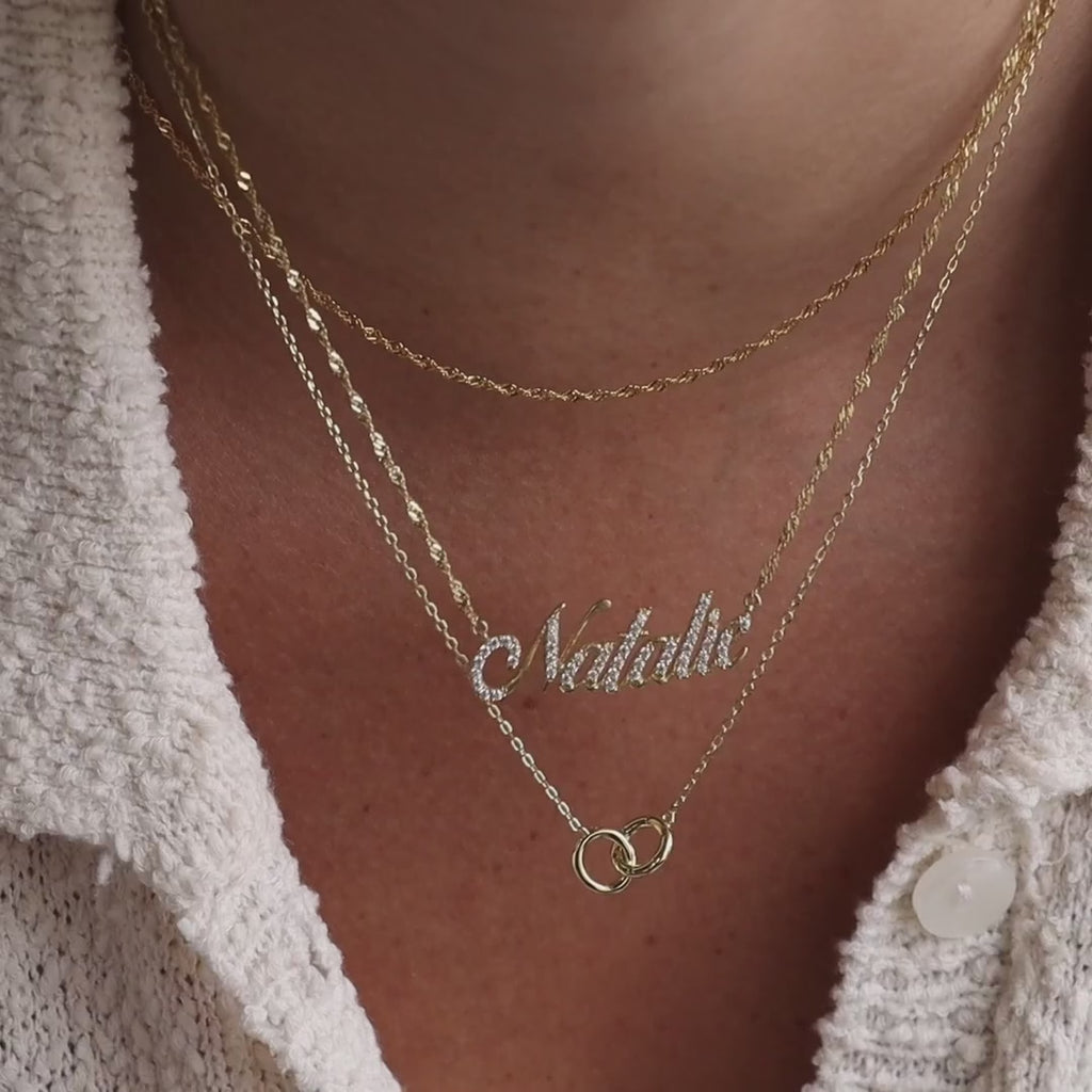 Pave Interlocking Circle Necklace