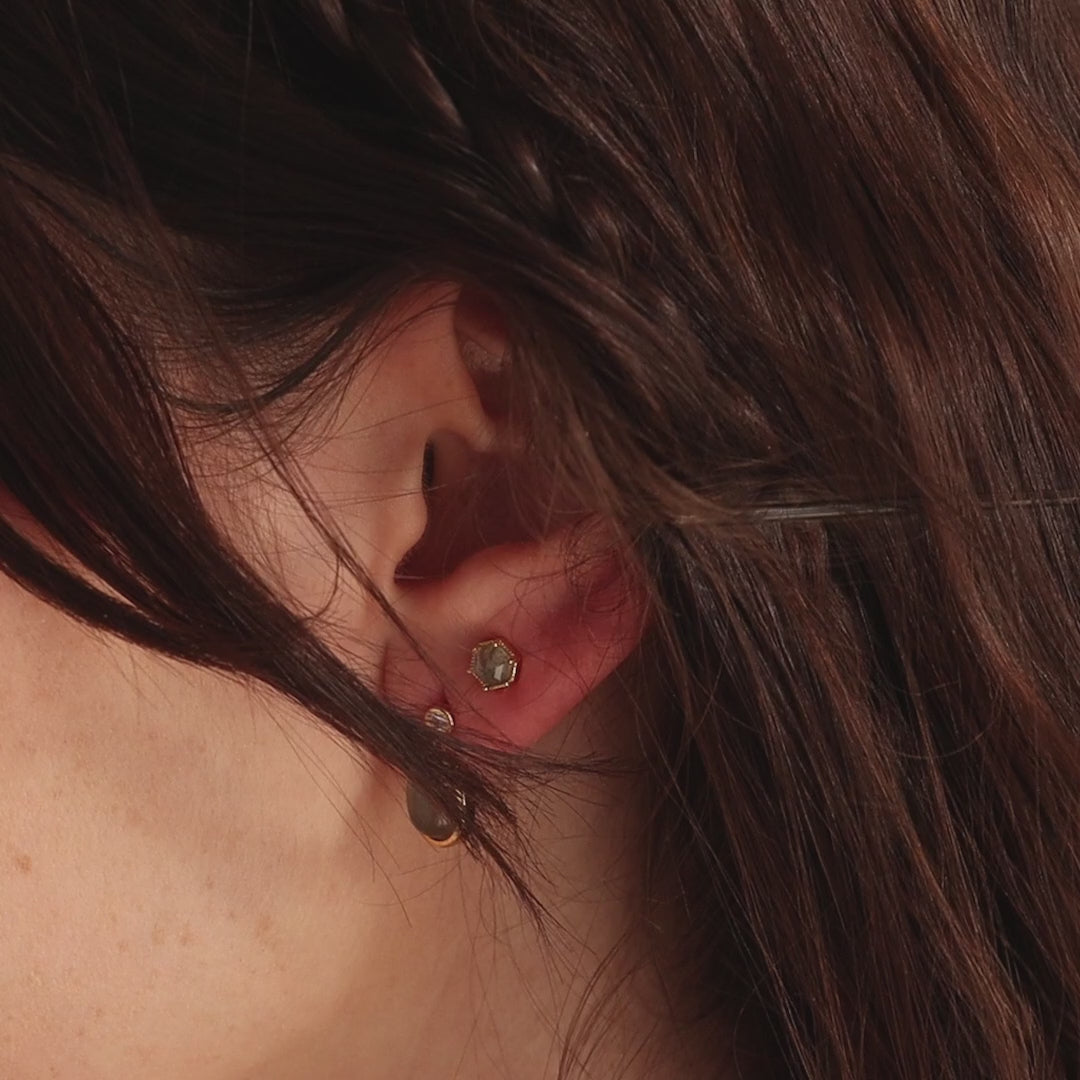 Labradorite Hexagon Studs