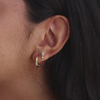 Baguette Pink Tourmaline Drop Studs