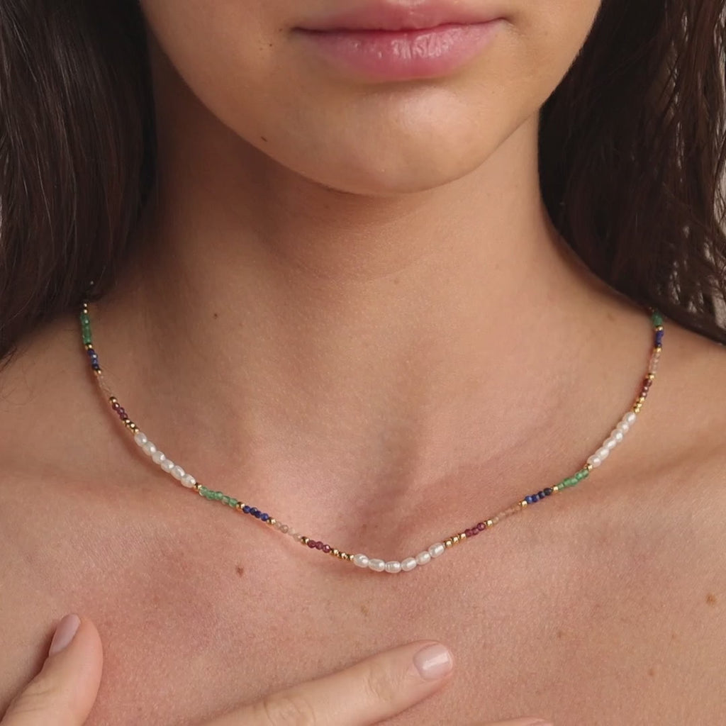 Oasis Rainbow Beaded Necklace