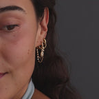 Duo Mirror Chain Huggies in 18K Gold
