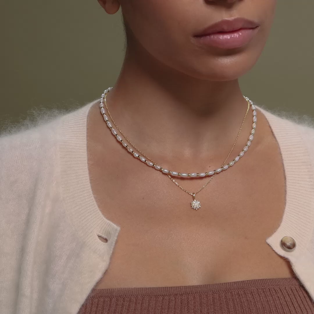 Diamond Poinsettia Necklace