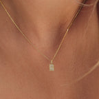 Mini Pave Initial Tag Necklace