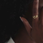 Pink Ruby Drop Curve Ring