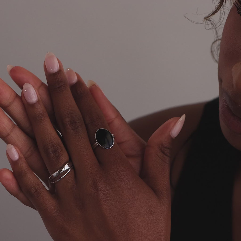 Midnight Hour Onyx Ring in Silver