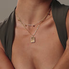 Tiger's Eye Locket Necklace in 18K Gold