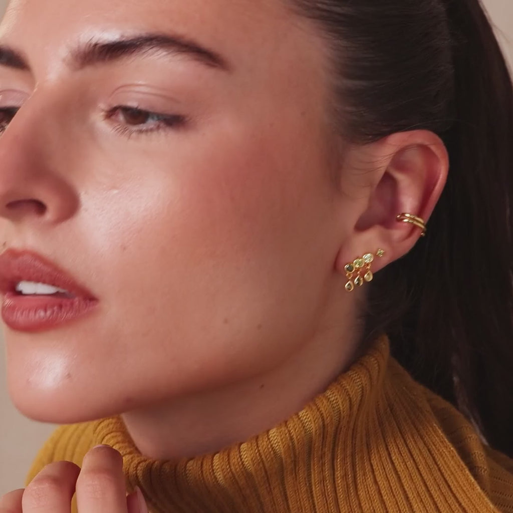 Peridot Raindrop Studs