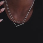 Carrie Figaro Chain Name Necklace in Silver