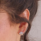 Clous d'oreilles lune et étoile aigue-marine 