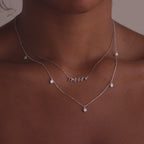 Diamond Station Necklace in Silver
