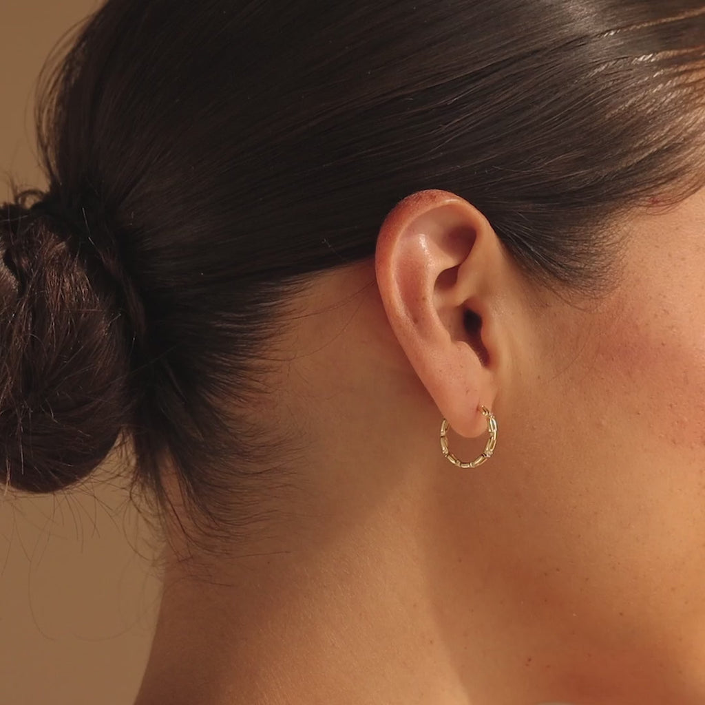 Aros con eslabones de diamantes
