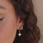 Ombre Opal Huggies in 18K Gold