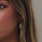 Starry Baroque Pearl Charm Hoops