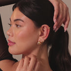 Duo Pave Dome Studs in Silver