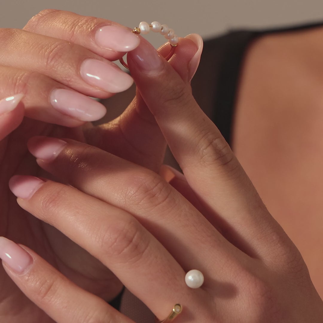Beaded Pearl Ring
