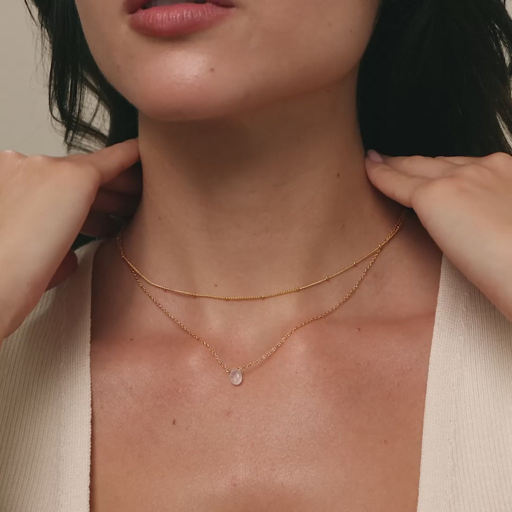 Teardrop Moonstone Necklace in Silver