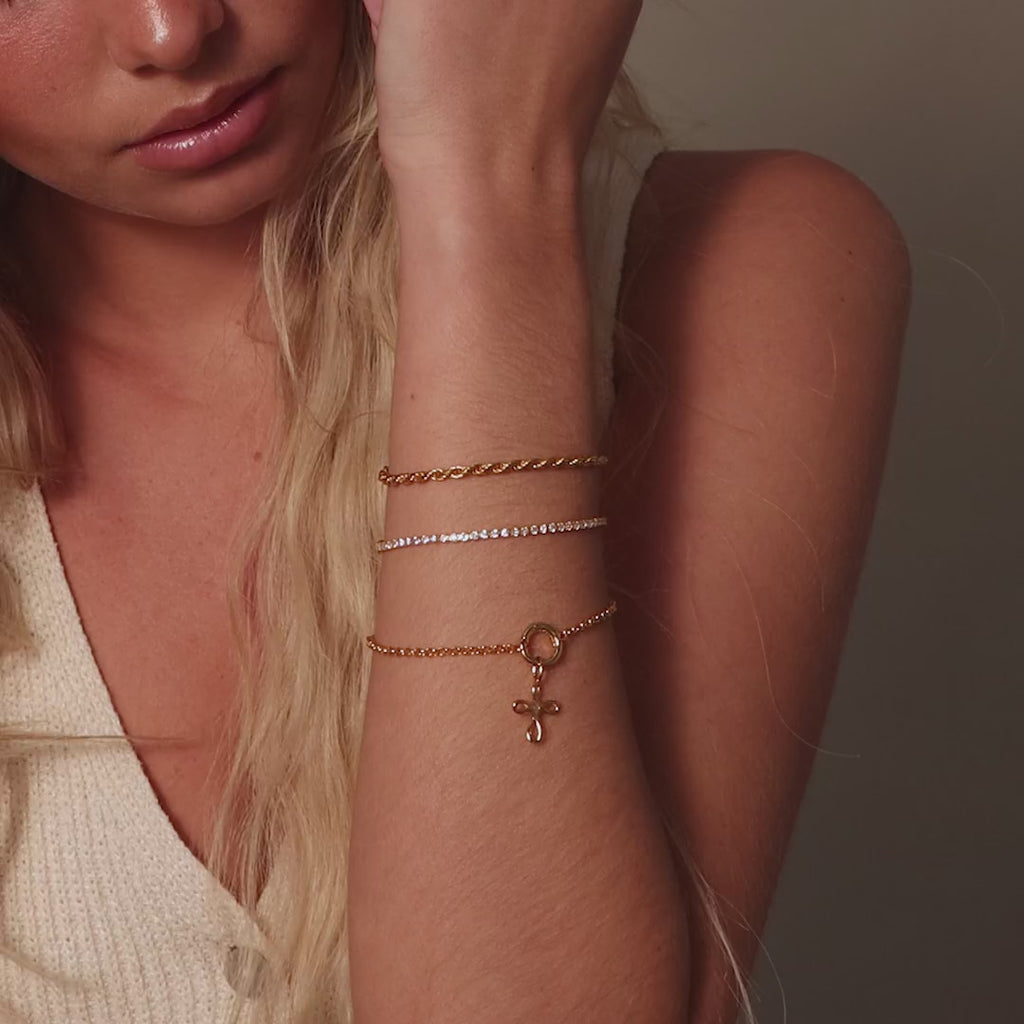 Infinity Cross Charm in Silver