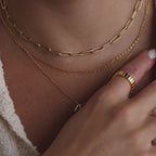 Dainty Bubble Letter Necklace in 18K Gold