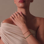 Jade Hand Chain Bracelet in 18K Gold