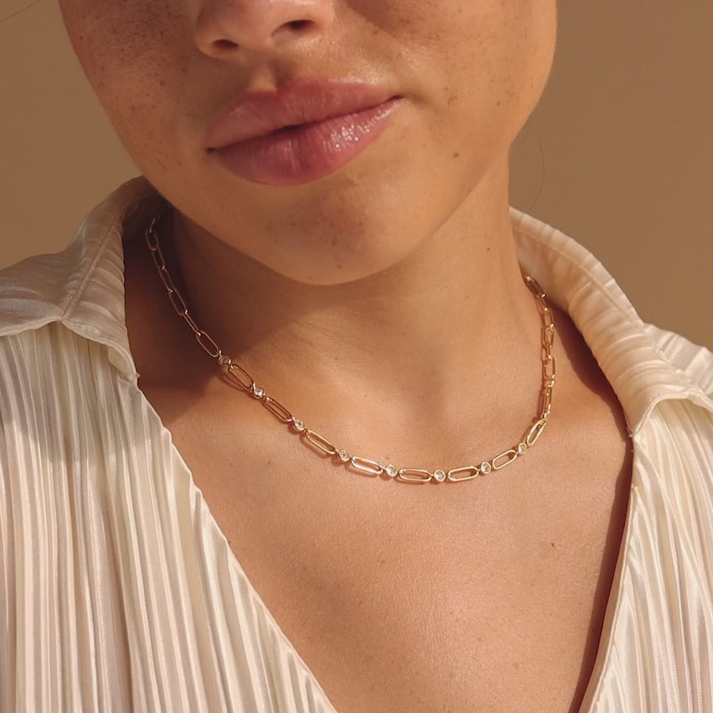 Diamond Paperclip Necklace