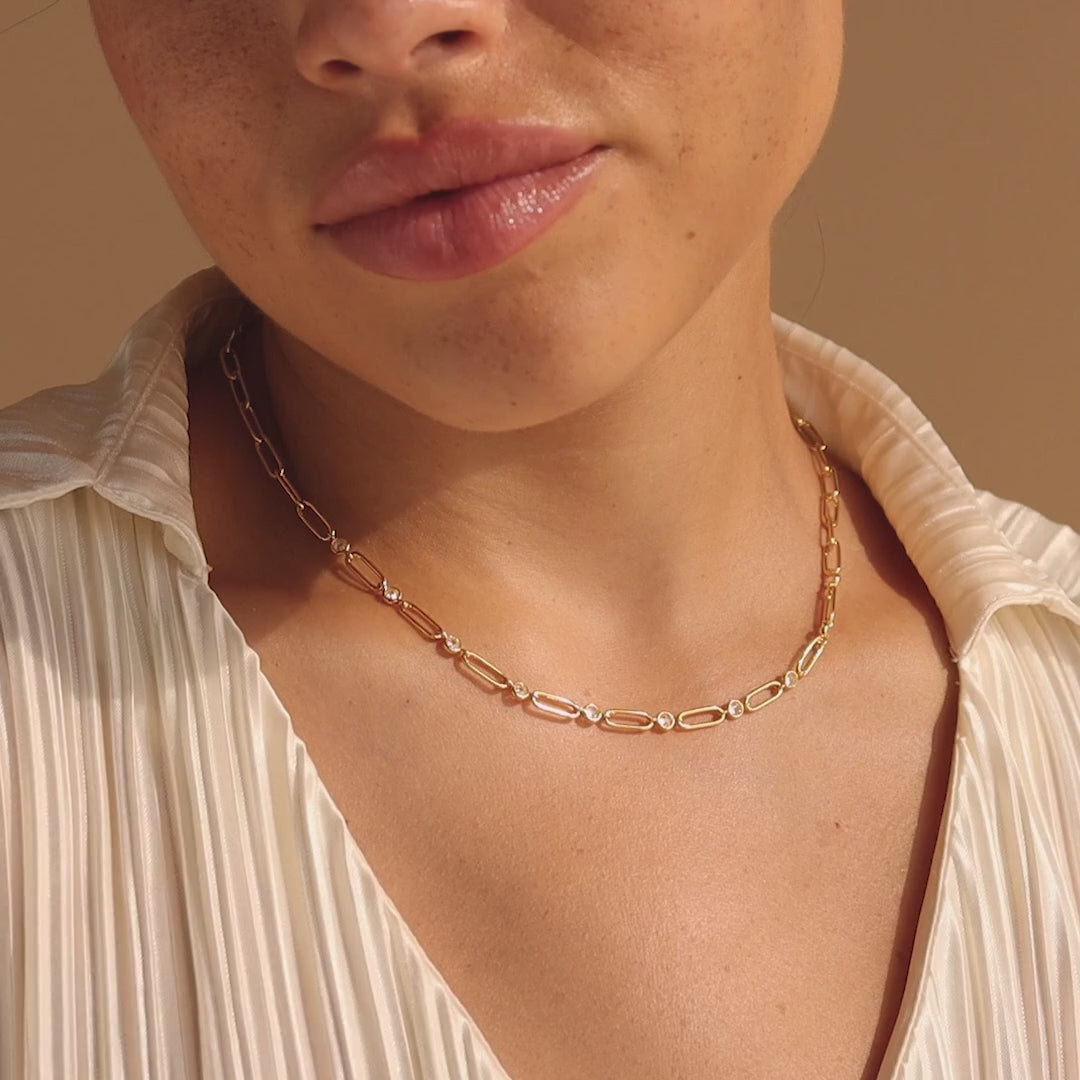 Diamond Paperclip Necklace