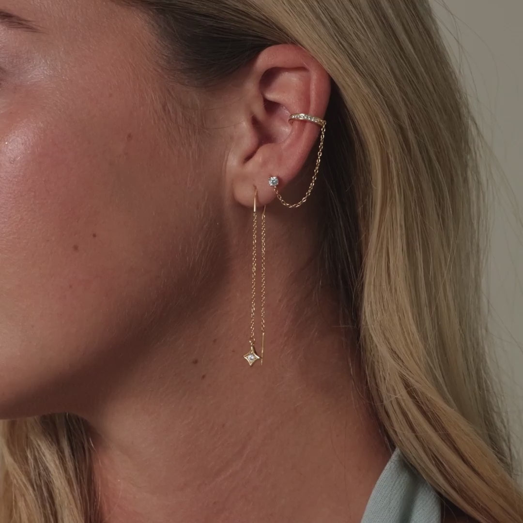 Cosmic Star Threader Earrings