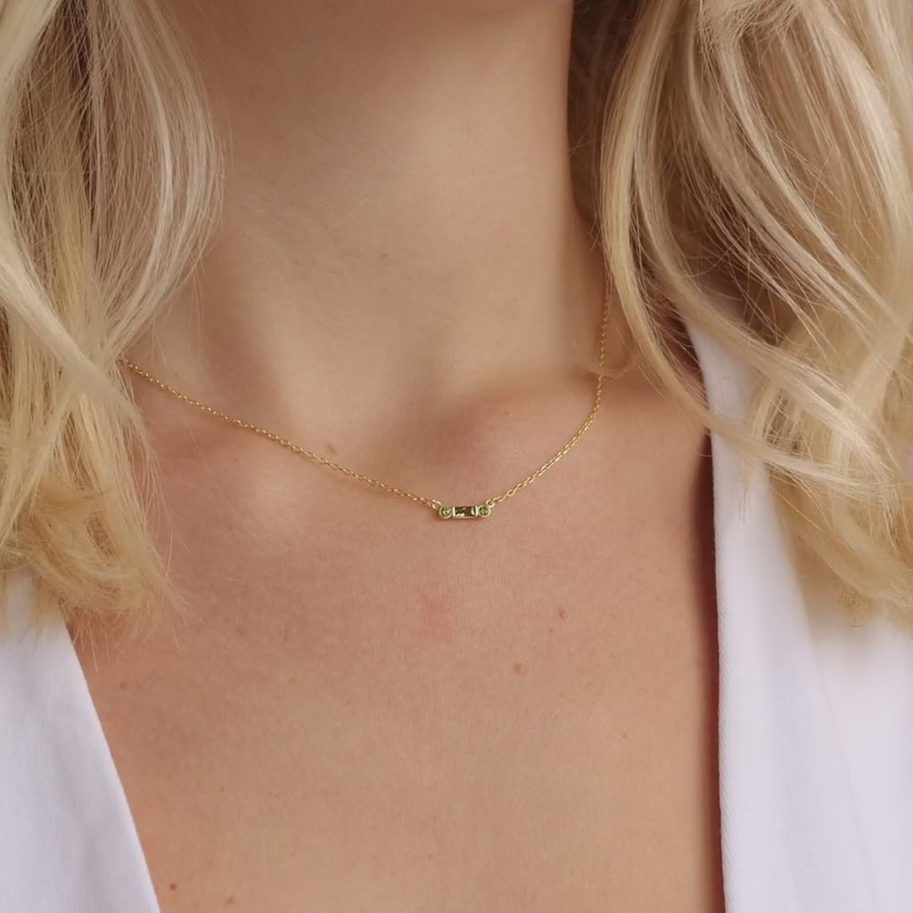 Initial Morse Birthstone Necklace