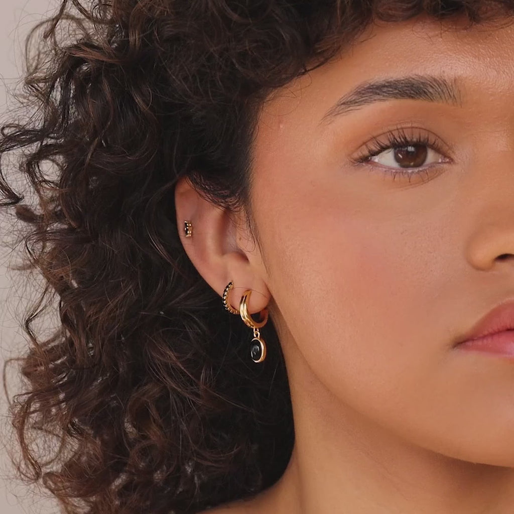 Conjunto de aretes de diamantes negros