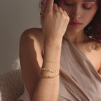 Ribbed Heart Link Bracelet in Silver