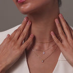 Rain Drop Station Necklace in Silver