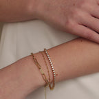 Pulsera de tenis con bisel de diamantes