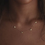 Heart Station Necklace in 18K Gold