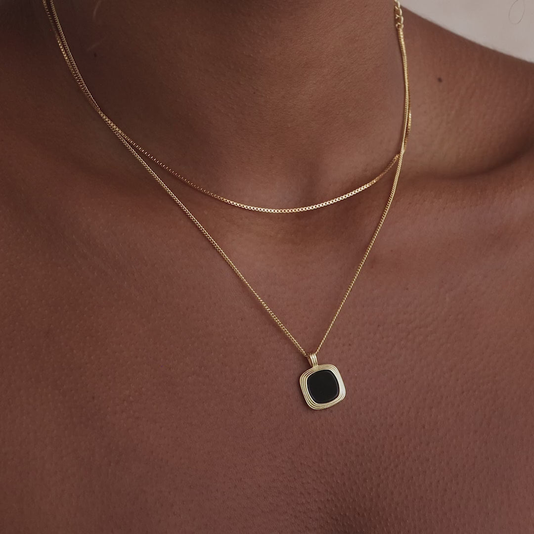 Square Onyx Necklace