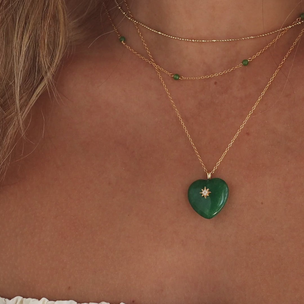 North Star Jade Heart Necklace