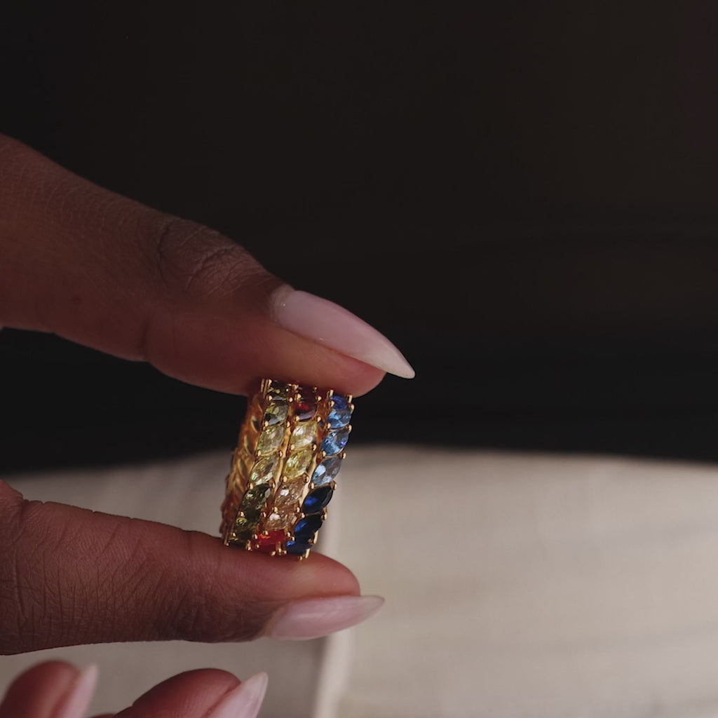 Bague Marquise Ombre Aigue-marine